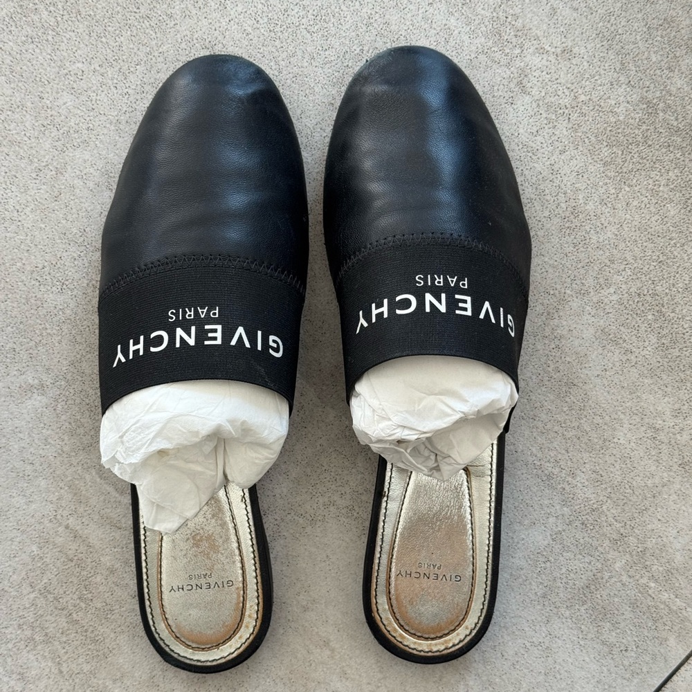 Givenchy Black Leather Mules with Minimalist Design